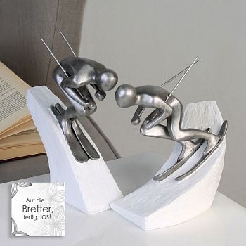 Casablanca, скульптура "Горнолыжники", цвет бело-серебристый (продаются парой)