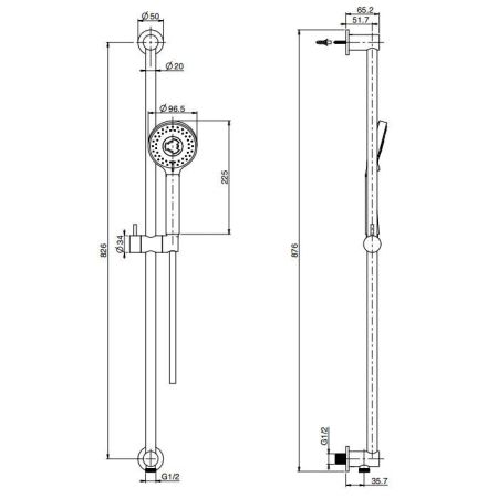 FIMA|Carlo Frattini Wellness Штанга для душа с подводом воды, цвет брашированный никель, артикул F2039SN