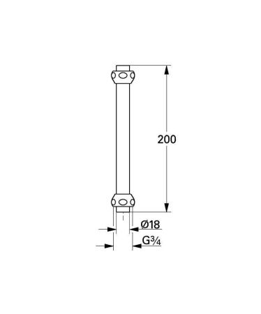 Удлинительная трубка GROHE, 200 мм (45058000) Удлинительная трубка GROHE, 200 мм (45058000)