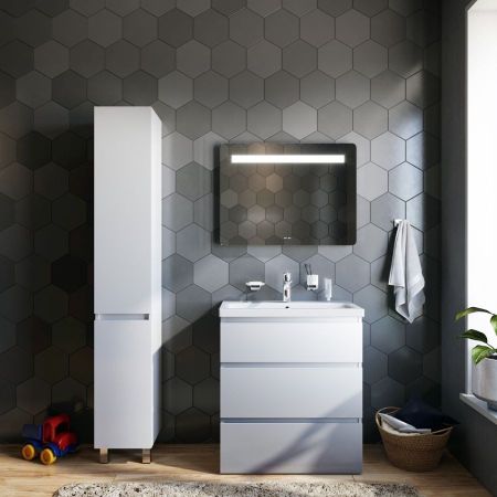 M91FSX0752WG GEM S, База под раковину, напольная, 75 см, 3 ящика, белый глянец, артикул M91FSX0752WG