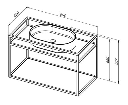 Консоль под раковину Allen Brau Liberty 90 1.33003.BB черный браш, артикул 1.33003.BB