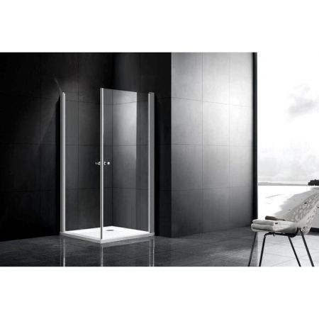 Душевой уголок Gemy New Rockcoco 100х190 квадратный две распашные дверцы профиль Хром стекло прозрачное, артикул S03162C