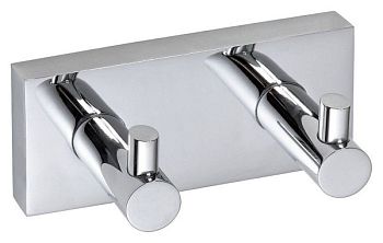 Вешалка-планка Beta с 2-мя крючками 120x55x50мм, хром