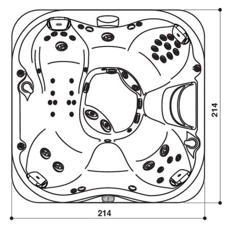 JACUZZI J355 Минибассейн отдельност.Platinum (65), внешняя панель BRUSHED GRAY, каскад, посветка,нагреватель, массажный подголовник 1шт,без крышки,