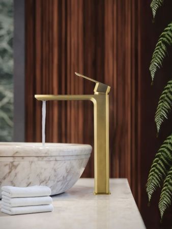 Смеситель для раковины высокий WONZON & WOGHAND DIAMOND, Брашированный никель (WW-88239011-BN), артикул WW-88239011-BN