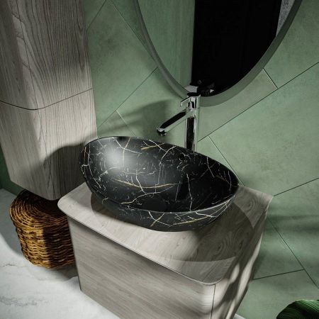 Раковина чаша Maretti EN13NS48-560MR, черный мрамор, артикул EN13NS48-560MR