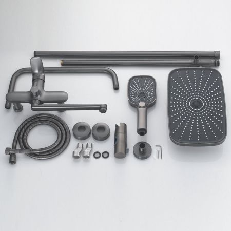 Душевая система Raffine F3685T, оружейная сталь