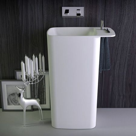 KNIEF Pride Раковина отдельностоящая 67х43х90 см, выход в пол. цвет белый матовый, артикул 0600-071-01