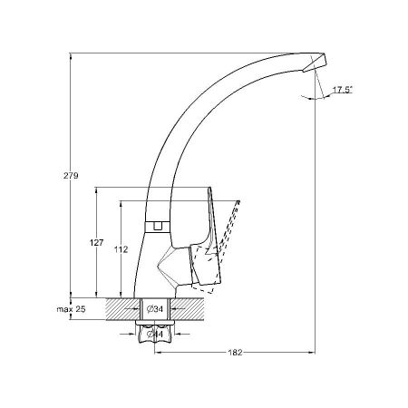 Смеситель для кухни G.Lauf ZOP4-B045, хром