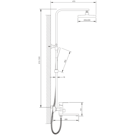 Душевая система BELZ B24817-3, оружейная сталь, артикул B24817-3
