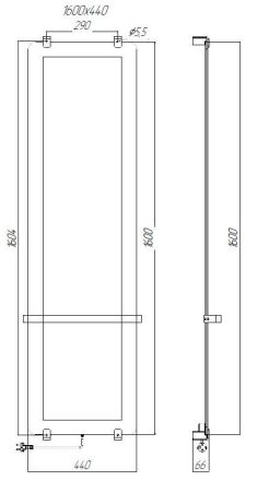 Полотенцесушитель электрический Allen Brau Infinity 160x44 с рейлингом 2.0 и креплением, медь браш, артикул 00325633