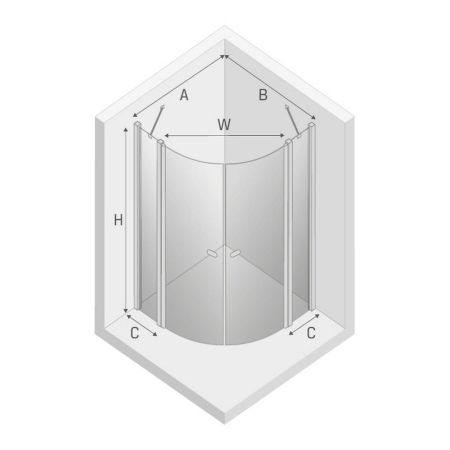 Душевое ограждение NEW TRENDY NEW SOLEO BLACK  90x90x195 K-0539 (черный), артикул K-0539