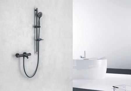 Термостатический смеситель для ванны AQUATEK, матовый черный AQ1043MB, артикул AQ1043MB