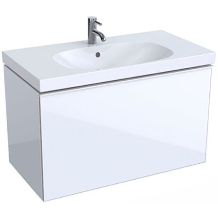 Тумба под раковину Geberit (Keramag) Acanto 90 подвесная Белое стекло, артикул 500.612.01.2