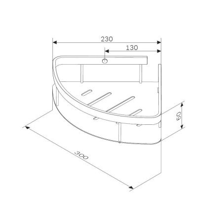A7454122 Sense L Полка для душа угловая, черный A7454122 Sense L Полка для душа угловая, черный