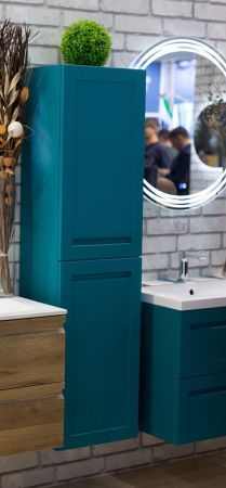 PLATINO  Шкаф подвесной с двумя распашными дверцами, Бирюзовый матовый , 400x300x1500, AM-Platino-1500-2A-SO-TM, артикул AM-Platino-1500-2A-SO-TM