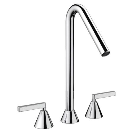 Nicolazzi Flag  Смеситель для раковины высокий на 3 отв, излив 170мм, цвет хром