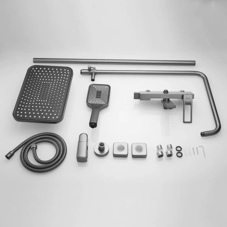 Душевая система Shevanik S6836T, оружейная сталь