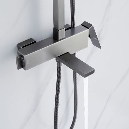 Душевая система Rose R1056T, оружейная сталь