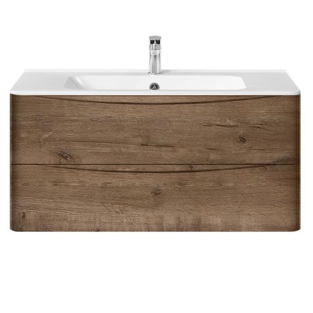 База под раковину Paola 1000 подвесная, 2 выкатных ящика soft close, V.Oak, артикул VMC-2P100VO