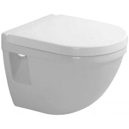 Унитаз, Duravit, Starck 3, традиционный (с закрытым смывным краем), тип установки-подвесной, ширина, мм-365, глубина, мм-480, высота, мм-355, форма чаши-овальная, выпуск-горизонтальный, без декора, материал-керамика, сиденье-в комплект не входит (приобрет, артикул 2202090000