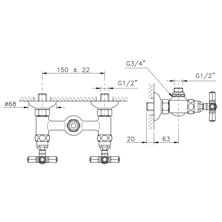 Nicolazzi Teide Смеситель для душа без гибкого шланга и лейки, цвет: хром, артикул 1925CR05