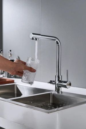 Смеситель для кухни с подключением фильтра Shevanik S328, хром