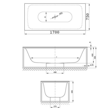 BetteSENSORY Слив с функцией перелива с помощью датчика давления, требуется вывод 12В,  хром