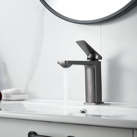 Смеситель для раковины Shevanik S8901T-1, оружейная сталь