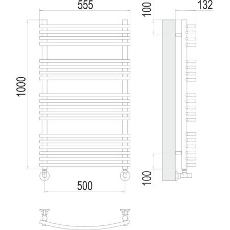 Полотенцесушитель водяной Terminus Марио П19 50х100, артикул 4670078530745