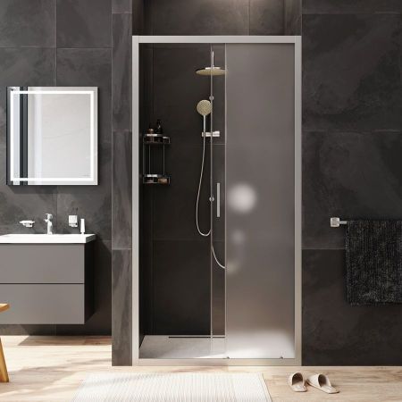 W90G-100-1-195MM Gem Solo Дверь душевая 100х195, стекло матовое, профиль матовый хром, артикул W90G-100-1-195MM