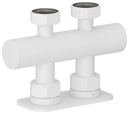 Вентиль, Сунержа, EU50, ширина,мм-136, глубина,мм-50, высота,мм-99, 2 х НГ G 3/4" / 2 х НГ G 3/4", прямой, материал-нержавеющая сталь, цвет-белый матовый