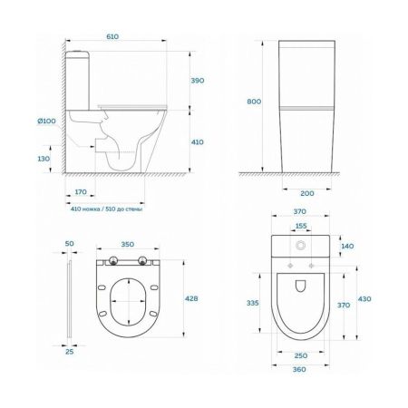 Унитаз напольный WesnaArt OCEAN 102-OCE12, белый, артикул 102-OCE12
