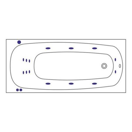Ванна WHITECROSS Layla 180x80 "SMART" (хром), артикул 0102.180080.100.SMART.CR
