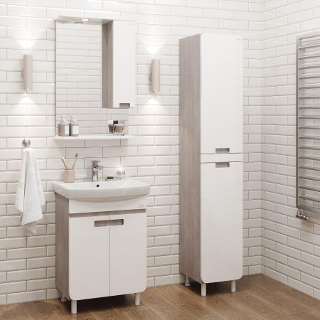 Пенал Onika Харпер 35 напольный, белый/кастелло, универсальный