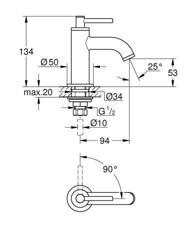 Вентиль вертикальный для раковины GROHE Atrio New, размер XL, суперсталь (20021DC3) Вентиль вертикальный для раковины GROHE Atrio New, размер XL, суперсталь (20021DC3)
