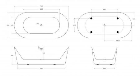 Акриловая ванна BELBAGNO BB306-1775, артикул BB306-1775