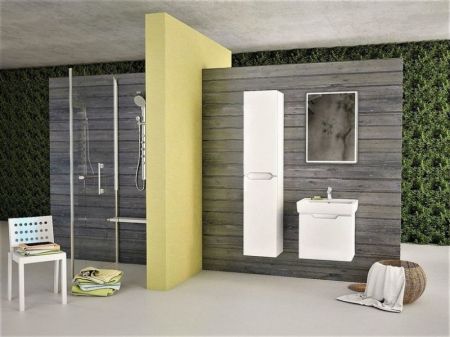 Тумба MINI, 50 см, подвесная/напольная, 1 дверца, белый глянец (ум. Мини 50)