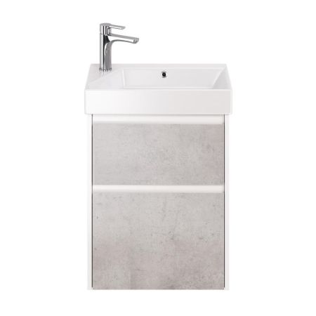 Тумба с раковиной подвесная Dreja Slim 55 см, белый/бетон, артикул 99-0502-com