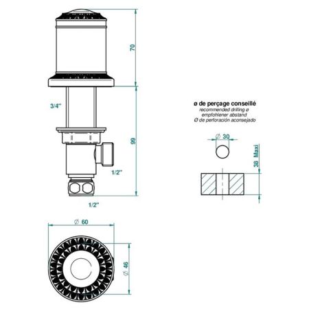 THG MALMAISON PORTORO Вентиль смесителя для раковины, цвет Soft matt gold