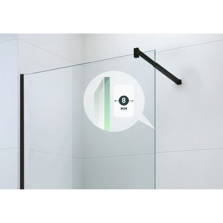 Душевая стенка  SKY BLACK 800, артикул 064008