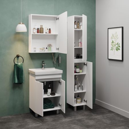 Тумба Onika Милтон Квадро 55 напольная, белая (ум.Визит 55), артикул 105561