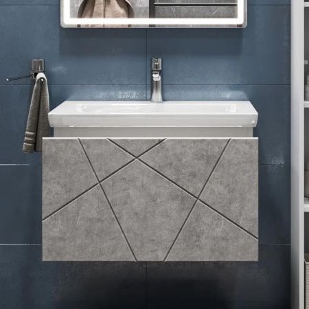 Тумба под раковину подвесная VIGO Geometry 034 бетон, 70 см, артикул 034 бетон