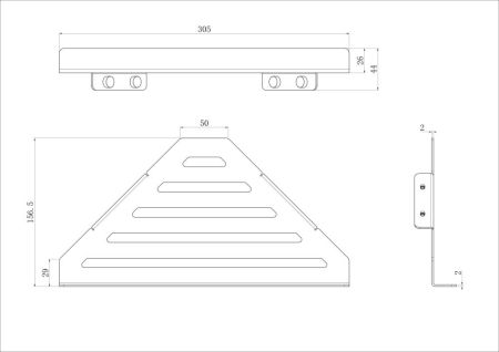 Полка для ванной угловая WONZON & WOGHAND, Брашированное золото (WW-6132-BG), артикул WW-6132-BG