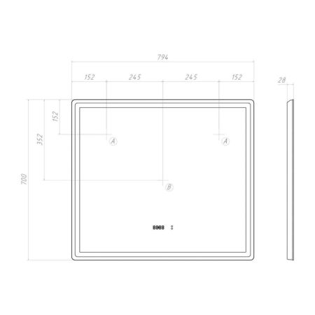 Зеркало VIGO Geometry Luxe 800, артикул 210