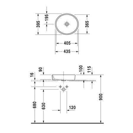 Duravit Starck 2 Раковина шлифованный вариант, без перелива, без площадки под смес., включая крепление, 440x400мм, Цвет: Белый ЦЕНА со скл пост), артикул 2321440000