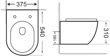 Унитаз подвесной Aquanet Rimless Cetus-BW BL-102N-WHT, артикул CETUS-BW