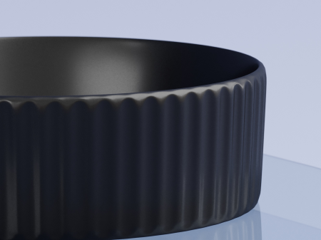 Умывальник чаша накладная круглая (цвет Черный Матовый) Элемент (Element) 360x360x115мм, артикул CN6057MB