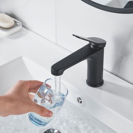 Смеситель для раковины Shevanik S6201H, черный