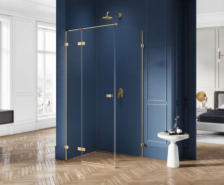 Душевое ограждение NEW TRENDY AVEXA GOLD BRUSHED 100x90x200 EXK-1756 (брашированное золото), артикул EXK-1756